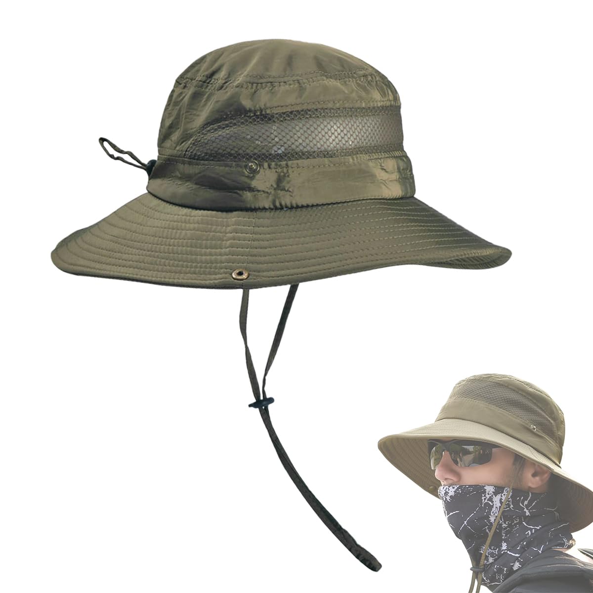 GUSTAVE Mens Sun Hat Wide Brim Summer Sun Protection Cap for Men Round Cap for Men UV Protection Round Sun Cap for Hiking, Fishing, Gardning, Travel (Multi-Colour) GUSTAVE Mens Sun Hat Wide Brim Summer Sun Protection Cap for Men Round Cap for Men UV Protection Round Sun Cap for Hiking, Fishing, Gardning, Travel (Multi-Colour)
